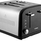 Tower Infinity 4-Slice Toaster Stainless Steel 1800w Black T20015BL