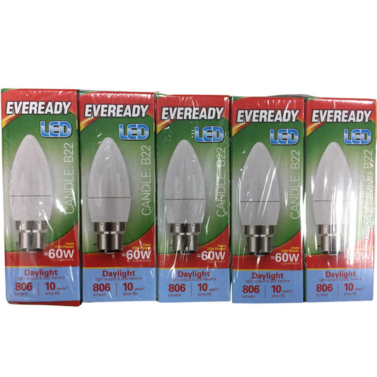Eveready LED Candle 806LM Opal B22 Pack of 5