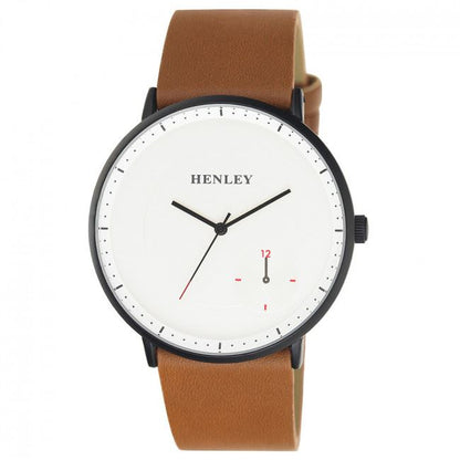 Henley Men's Contemporary Sub Dial Faux Leather Strap Watch H02186