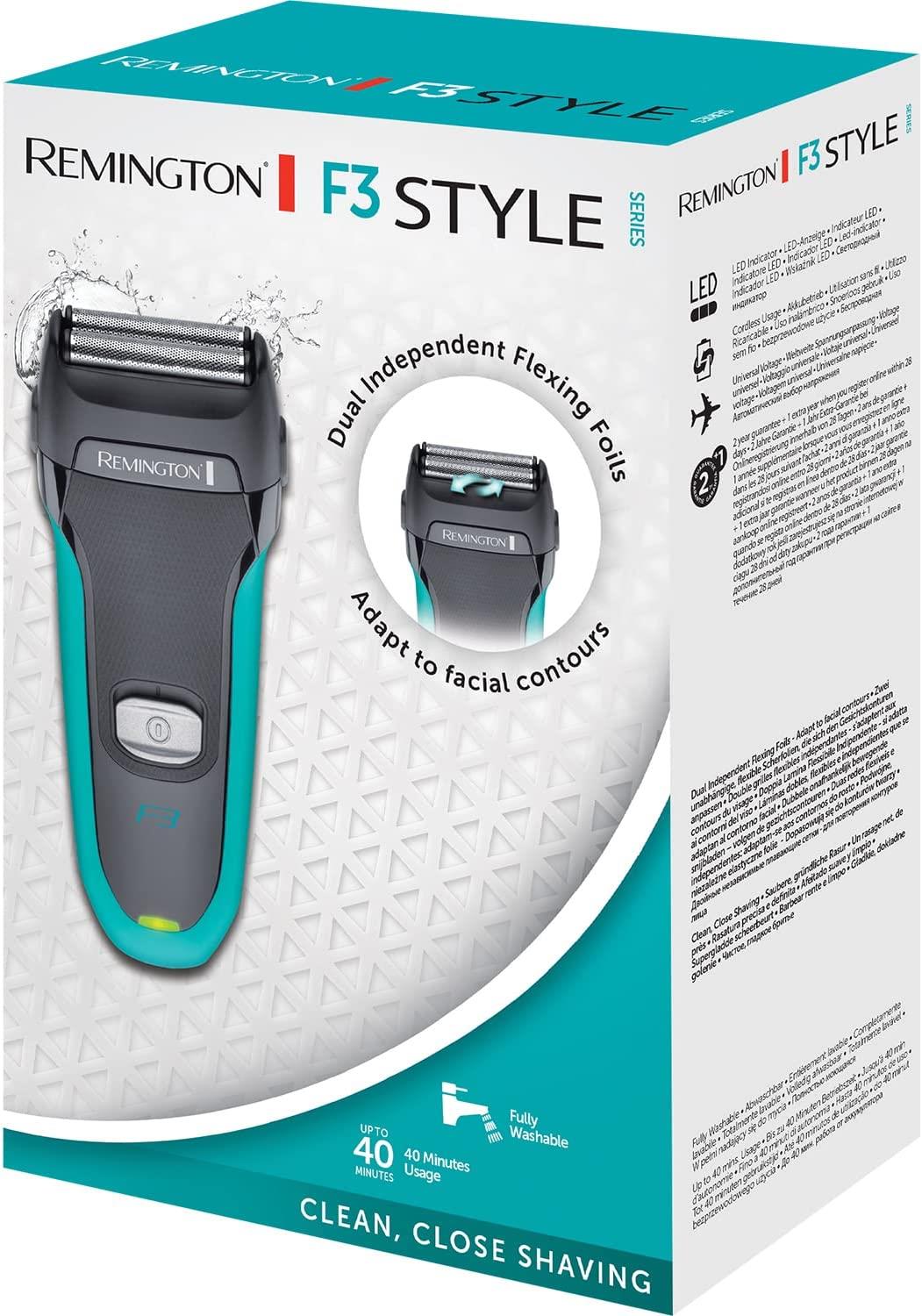 Remington Rechargeable F3 Style Series Electric Shaver Mens- F3000