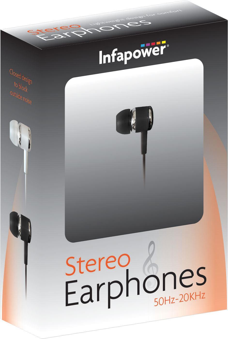 Infapower Stereo Wired Earphone -block Outside Noise (Black)