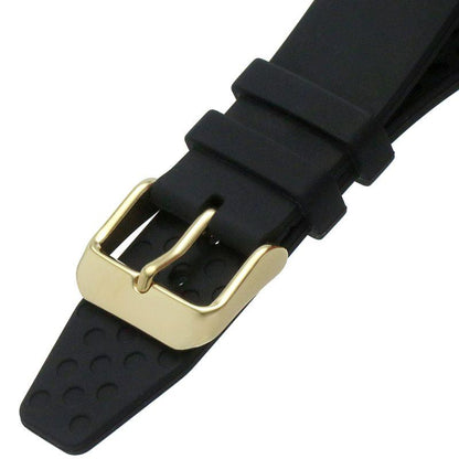 Lorus Ladies Champagne Dial With Black Silicone Strap Watch Rg269tx9