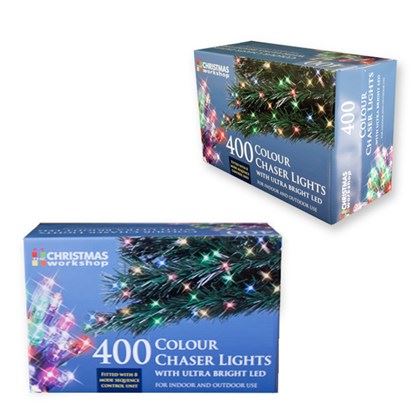 Christmas Workshop 400 LED Multi Coloured Chaser Lights (Carton of 6)