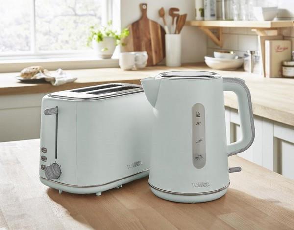 Tower Scandi Kettle & 2 Slice Toaster Combo Sage Green