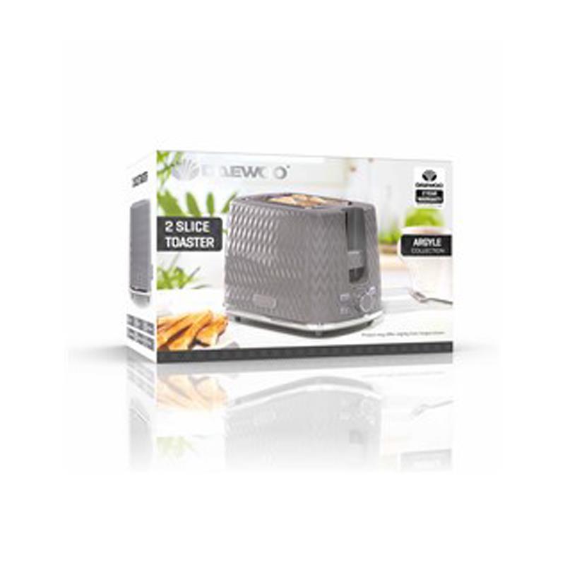 Argyle 2 Slice Toaster Dark Grey