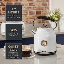 Tower Bottega T10020W Rapid Boil Traditional Kettle with Temperature Dial