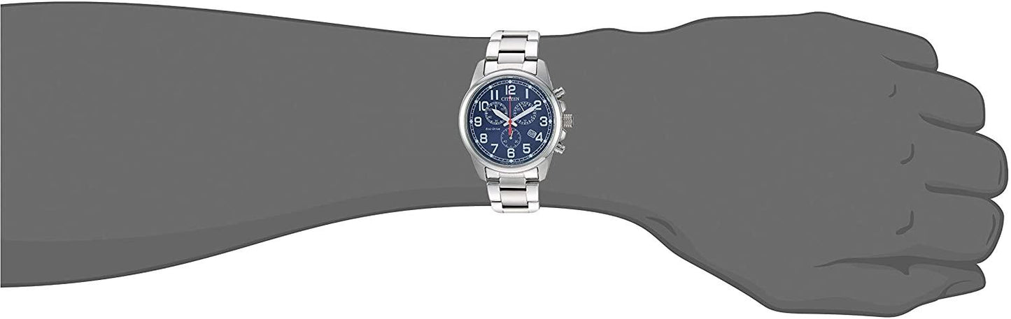 Citizen Mens Chandler Eco-drive Sport Blue Face With Stainless Steel Bracelet Watch - At0200-56l