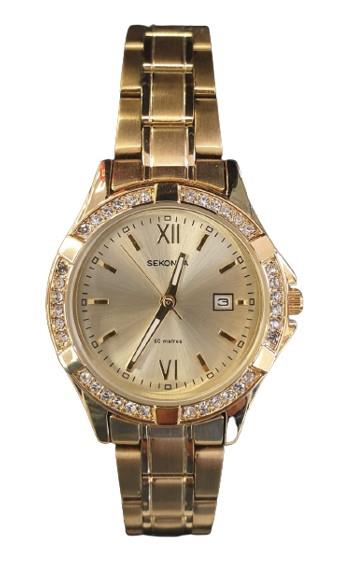 Sekonda Ladies Stainless Golden Strap Watch 40115