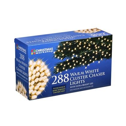 Christmas Workshop 288 LED Warm White Chaser Cluster Light (Carton of 10)