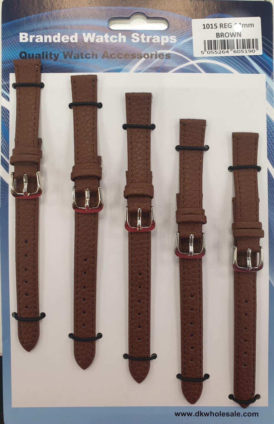 Brown Leather Watch Straps Pk5 size 1015BR Available Multiple Size