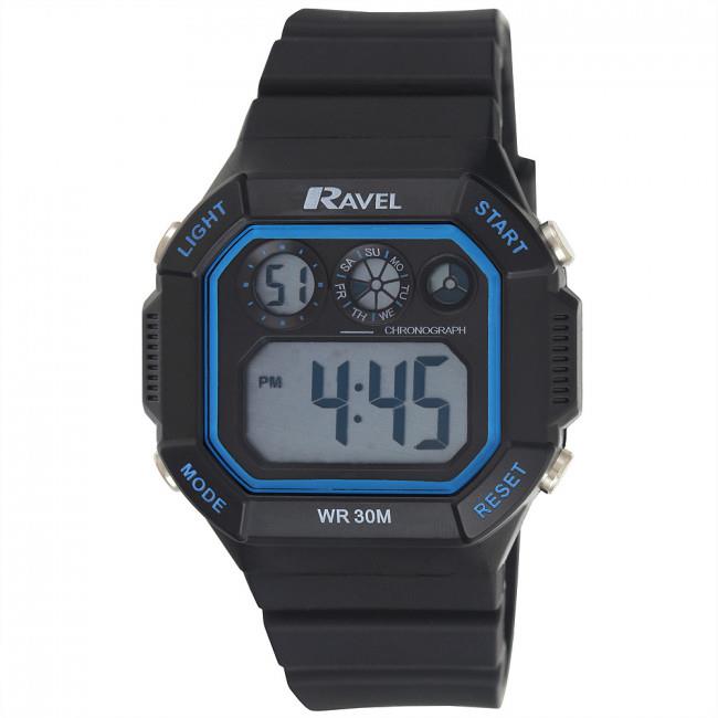 Ravel Adults Square Digital Sports Watch Blue RDG-21