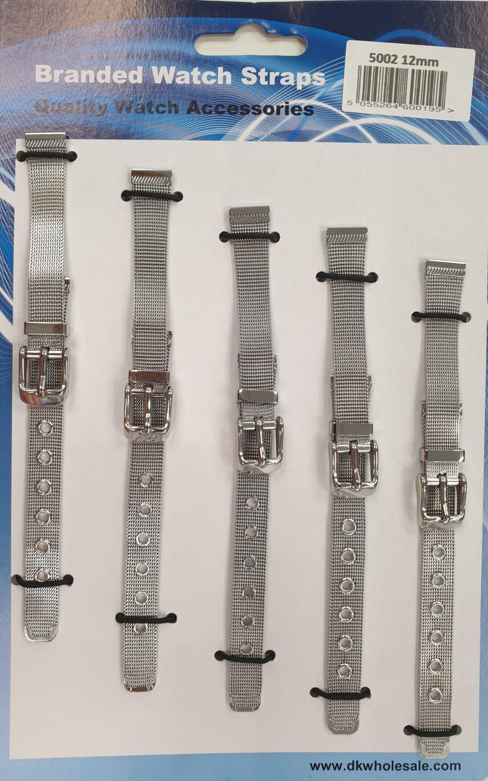 5002 Metal Mesh Watch Straps 5PK Available Sizes 12MM - 18mm