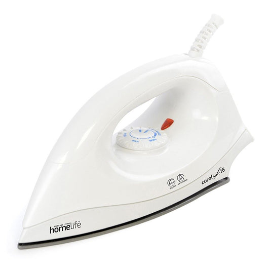 HomeLife ''Coral X-15'' 1200w Dry Iron - Non-Stick Soleplate - White (Carton of 10)