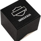 Harley-Davidson Men's Black Dial with a Gold Metallic Flame Design Watch 78A121