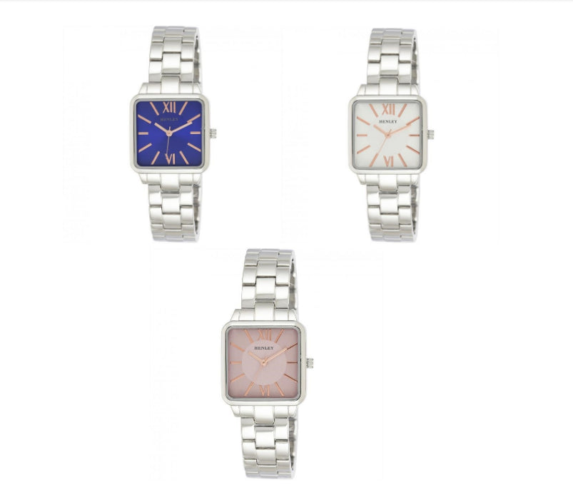 Henley Ladies Classic Square Bracelet Watch H07303 - Multiple Colour