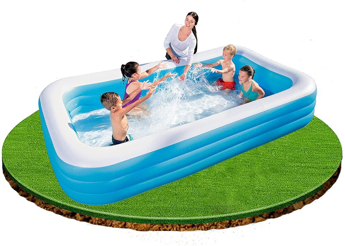 Bestway Inflatable Rectangular Family Swimming Paddling Pool 10'X 72 " X 22" Blue