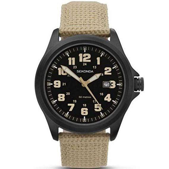 Sekonda Mens Casual Beige Nylon Strap Watch 1368