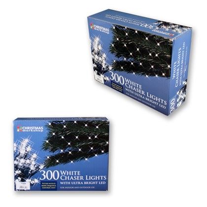 Christmas Workshop 300 LED White Chaser Lights (Carton of 6)