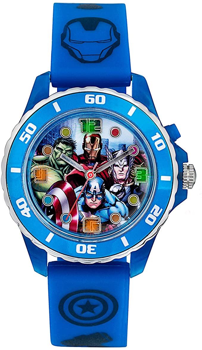 Marvel Avengers Children's Multicolour Dial Blue Rubber Strap watch AVG3506