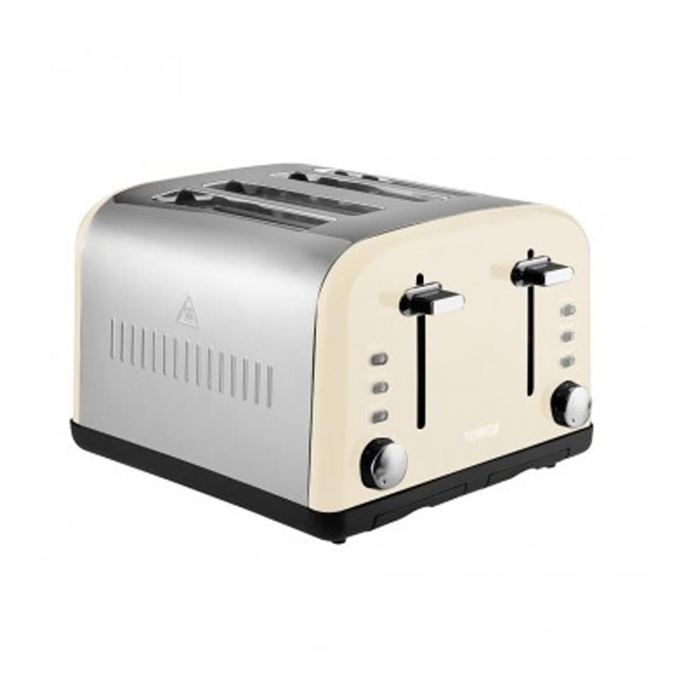 Tower Infinity 4-Slice Toaster Stainless Steel 1800w Cream T20015C