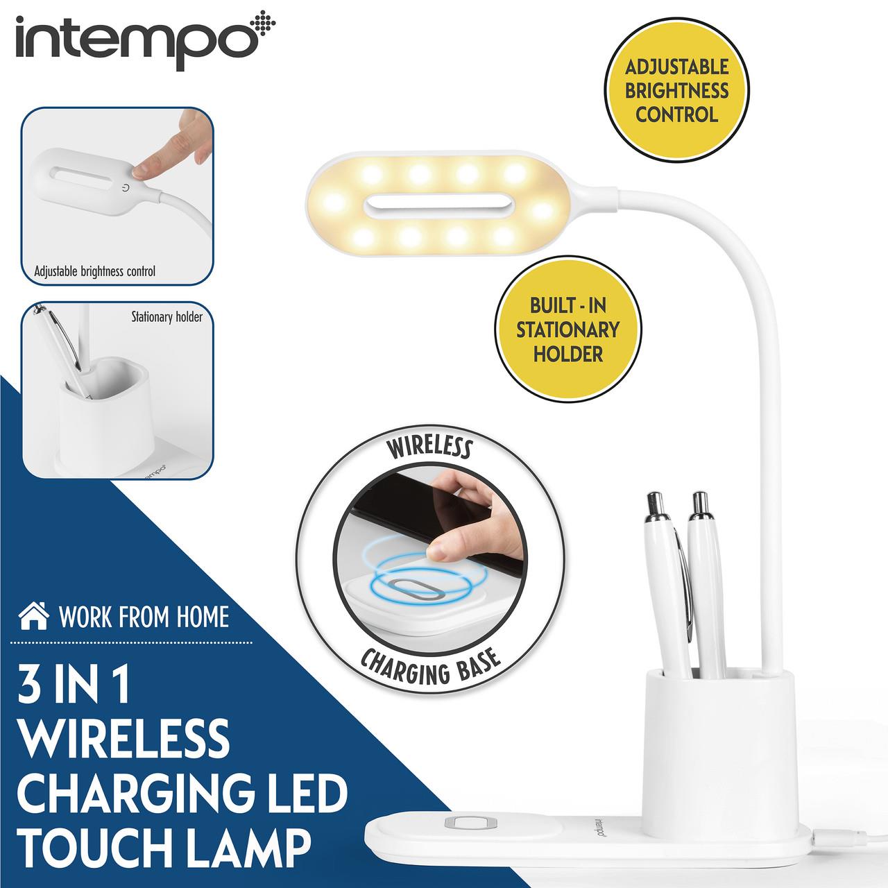 Intempo 3-IN-1 Wireless Charging Led Touch Lamp