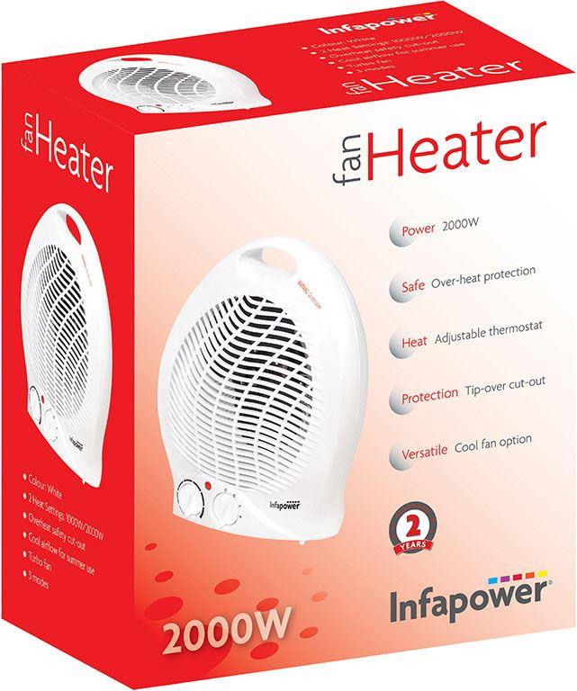 Infapower 2000W Upright Fan Heater