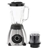 Daewoo Stainless Steel Smoothie & Shake Jug Blender | 1.5L Glass Jug | 2 Speed Settings & Pulse | Non-Slip Feet | Grinder Fitting Included | Rust Proof Blades | Removable Filling Cap 500W Power, Glass