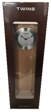 A20124 TWINS LONG CASE CURVED GLASS PENDULUM CLOCK