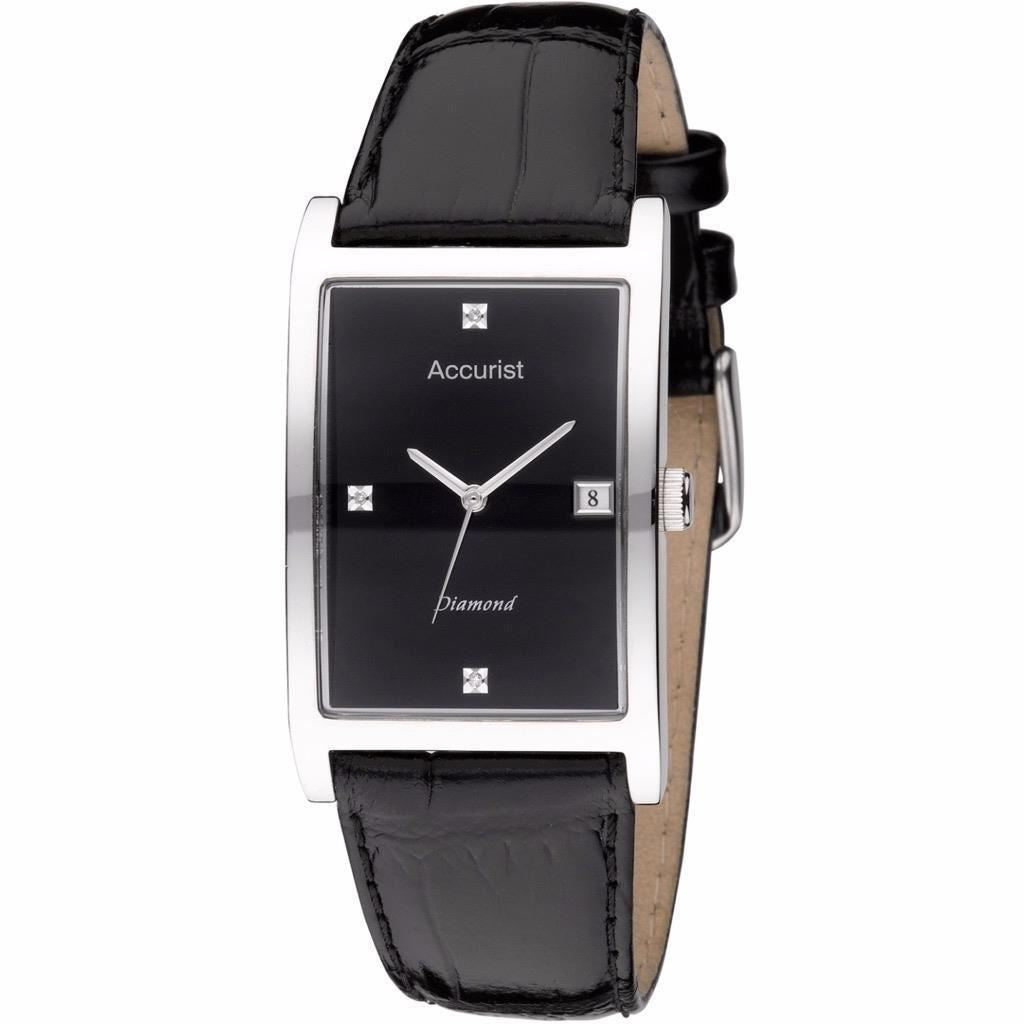 Accurist Men's Classic Date Leather Strap Wristwatch MS890BDIA