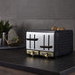 Swan Gatsby 4 Slice Toaster ST14084BLKN- Black And Gold