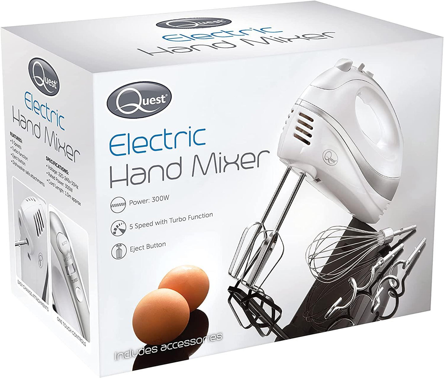 Quest Professional Hand Mixer - White/Silver (Carton of 8)