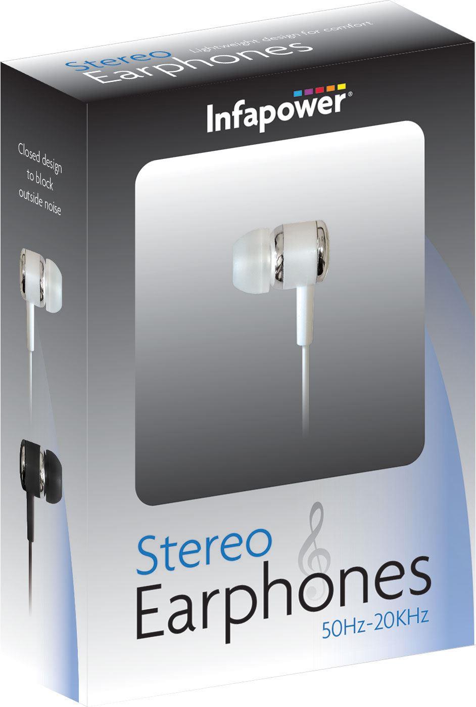 Infapower Stereo Wired Earphone -block Outside Noise (White)