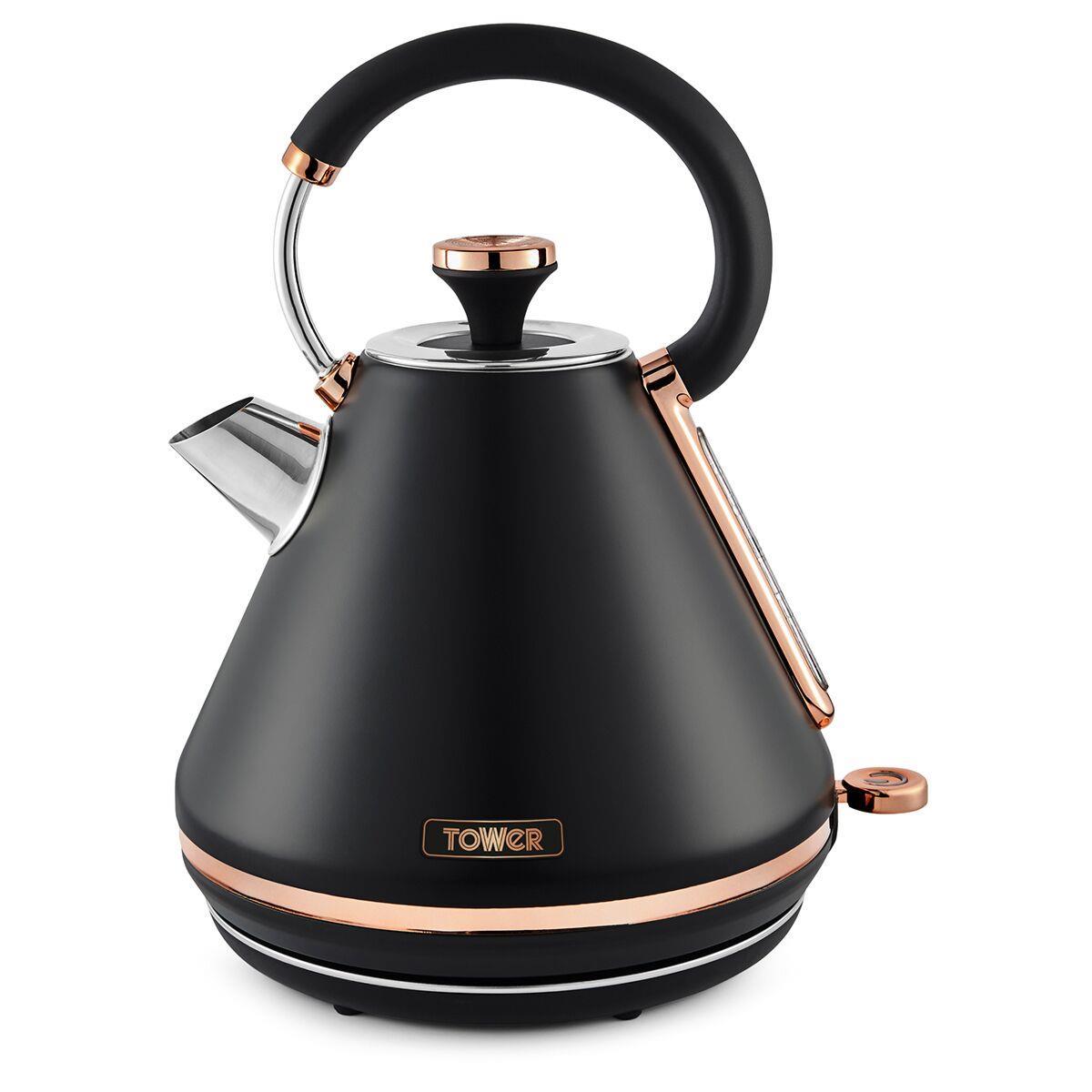 Tower Cavaletto 1.7L 3000W Pyramid Kettle - Black/Rose Gold