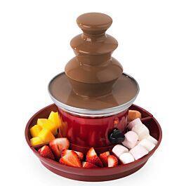 Giles & Posner EK3428G Chocolate Fountain with Fruit Tray and 100 Bamboo Skewers - Red