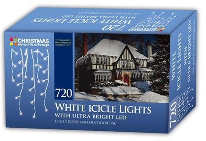 Christmas Workshop 720 LED Icicle Chaser Lights- White (Carton of 6)