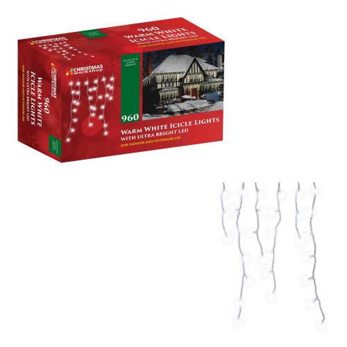 Christmas Workshop 960 LED Icicle Light - Warm White - 70689