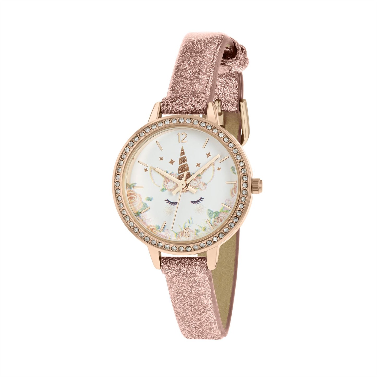 Tikkers Girls Unicorn Glittery Strap Watch ATK1054