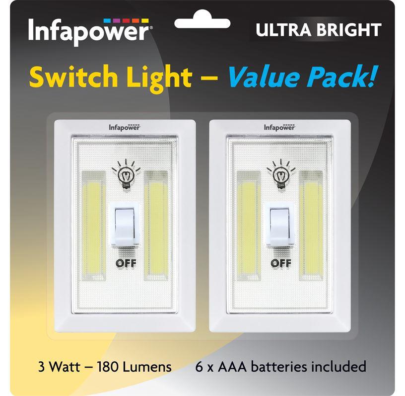 Infapower COB Switch Light Value Pack 3watt 180 lumens