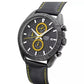 Lorus Mens Sports Chronograph Black Dial With Black Leather Strap Watch Rm309hx9