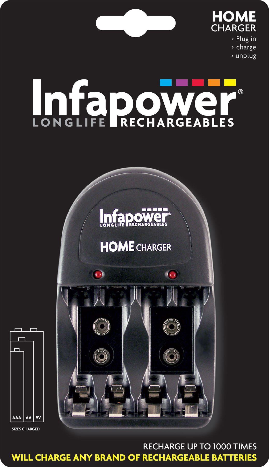 Infapower Home Charger no batteries (Will Charge any Rechargeable Batteries) C010 (Pack of 6)