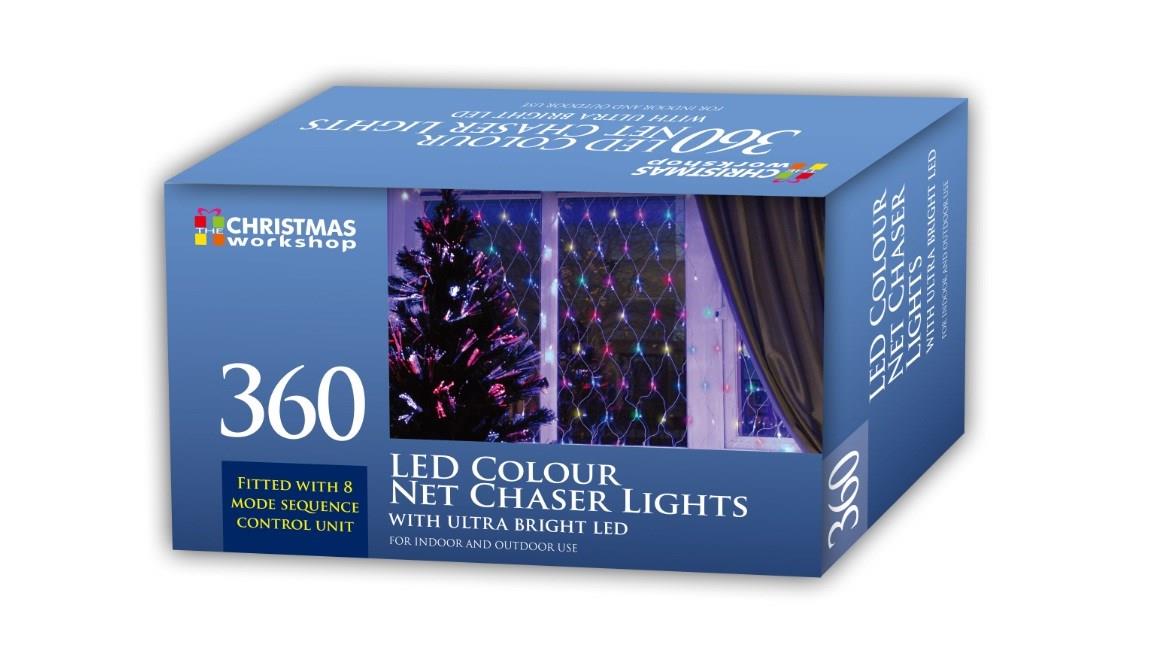 Christmas Workshop 360 LED Net Chaser Lights Multi Coloured- 88390