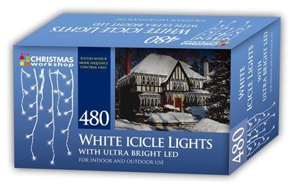 Christmas Workshop 480 LED Icicle Chaser Lights - White (Carton of 6)