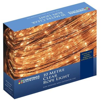 Christmas Workshop 10m Clear Rope Light - With Speed Control (Carton of 8)