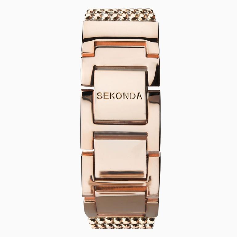 Seksy Ladies Rose Gold Plated Crystal Bracelet Watch 2726