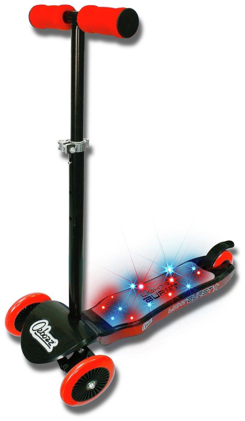 Ozbozz 3 Wheel Light Burst Push Scooter for Kids Boy Black SV12476