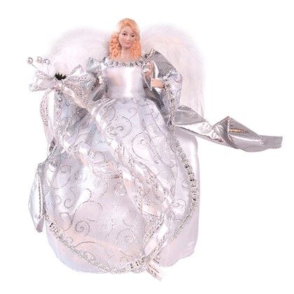 Christmas Workshop 12" White & Silver Tree Top Angel (Carton of 12)