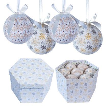 Christmas Workshop 14pc Frost Decoupage Bauble (Carton of 12)