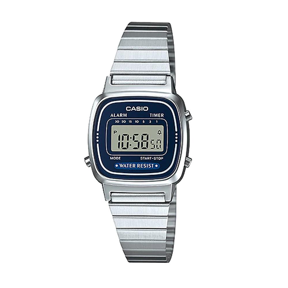 Casio ladies Digital Watch Vintage Silver LA670WA-2DF