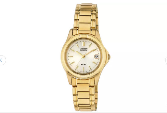 Citizen Eco Drive Ladies Gold Tone Watch Ew0372-87p