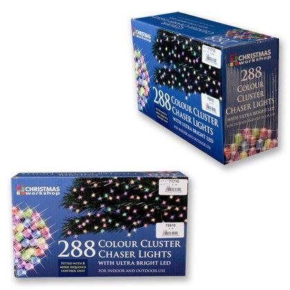 Christmas Workshop 288 LED Multi-Colour Chaser Cluster Light (Carton of 10)